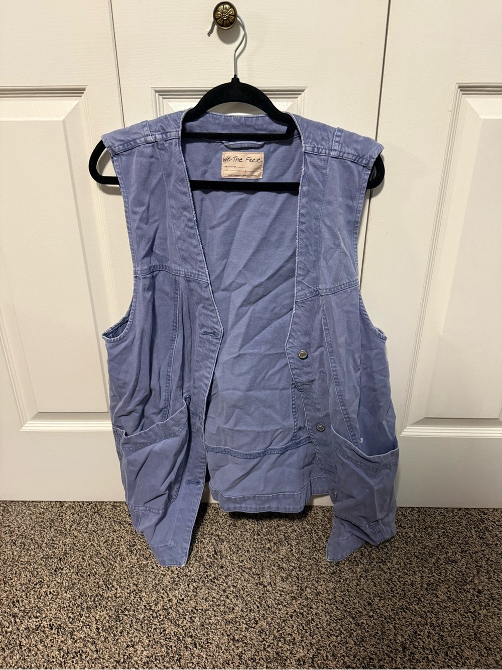 We The Free Dusty Blue Sleeveless Utility Vest